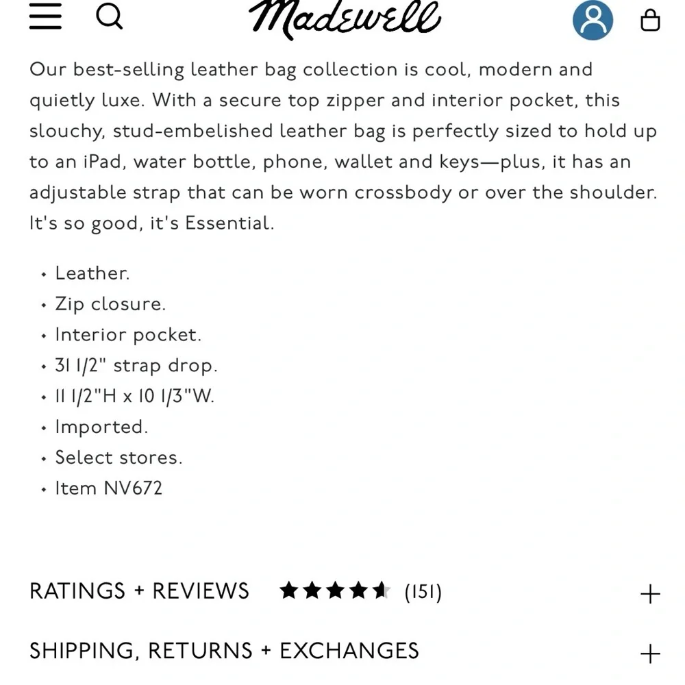 Madewell Essential Curve Shoulder Bag - Picture 5 of 10